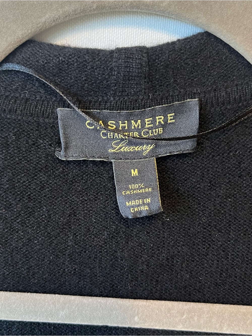Charter Club 100% Cashmere hooded cardigan M Black Open front Long Womens - Picture 4 of 9